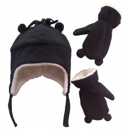 Boy kids infants winter hat with gloves and toy