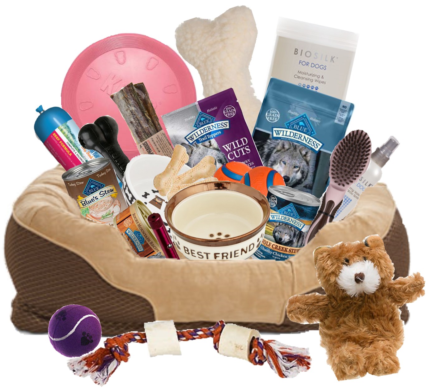 For The Forever Faithful Dog Gift Basket Deluxe
